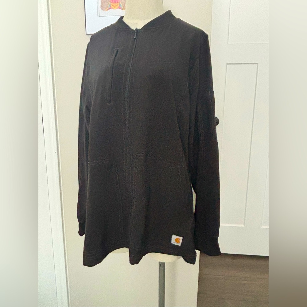 Carhartt Full-Zip Black Scrub Jacket